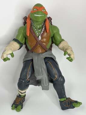 TMNT 2014 Teenage Mutant Ninja Turtles Michelangelo Action Playmates Toy 10x6”